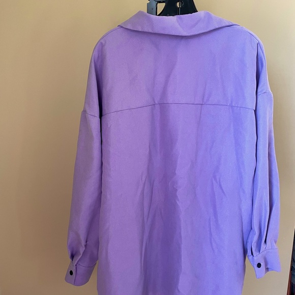 Shein Curvy long sleeve button down top in a periwinkle color. Size 1X. - Picture 2 of 4